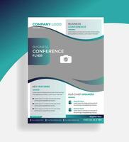 Creative business flyer template layout design in bright color. vector