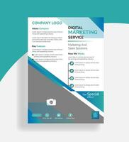 Creative business flyer template layout design in bright color. vector