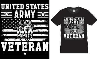 unido estados Ejército veterano americano veterano camiseta diseño vector modelo.