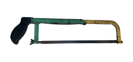 old manual hacksaw isolated element png