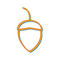 Single Acorn Vector Icon
