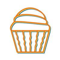 icono de vector de muffin de crema