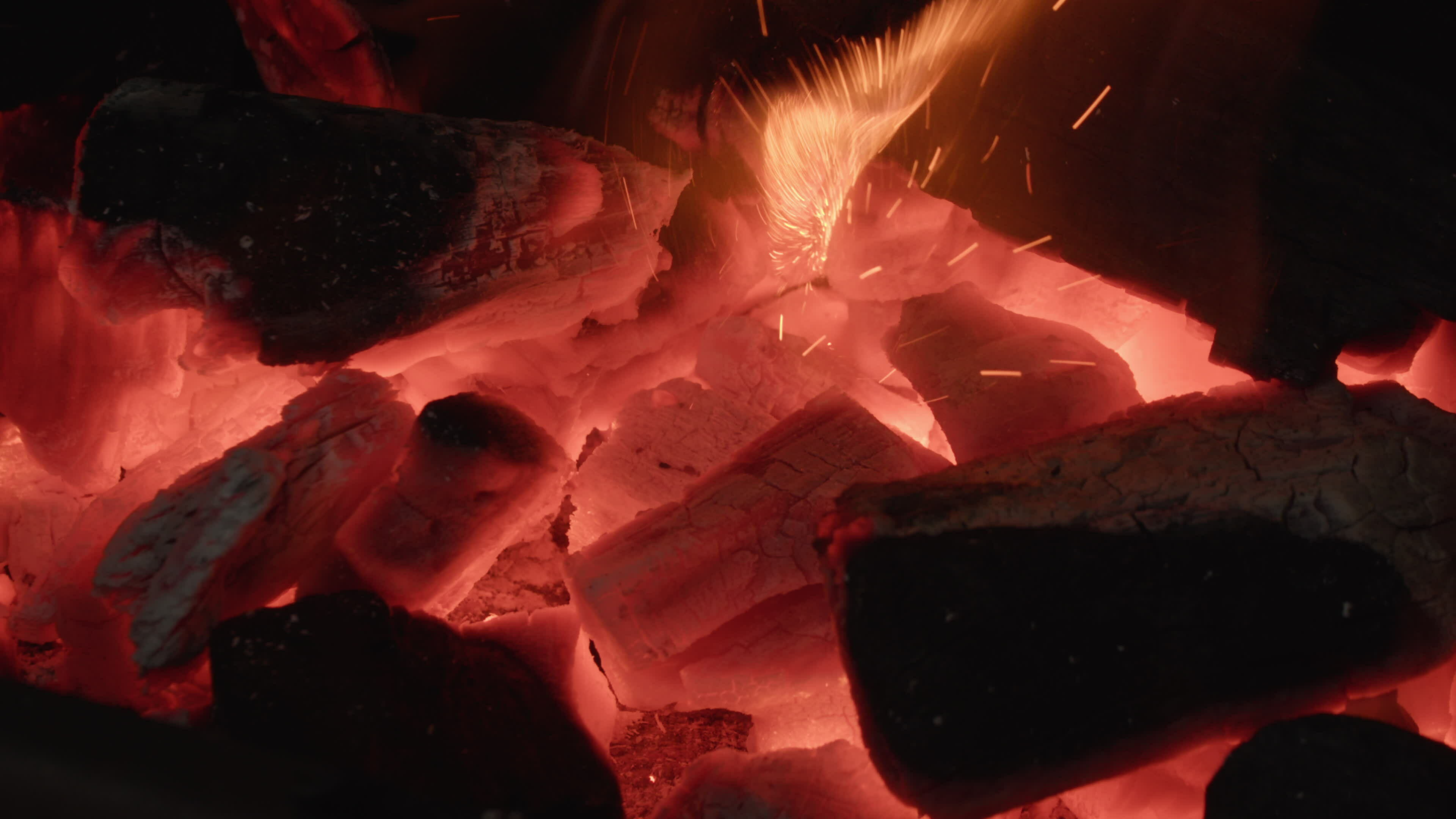 Charcoal burns and flames 28327634 Stock Video at Vecteezy