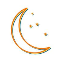 icono de vector de luna y estrellas