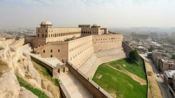 Erbil Citadel, Historic Tourist Building, UNESCO Architectural Fund. AI generated. photo