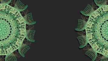 3d Mandala Design Animation auf dunkel schwarz Hintergrund, spirituell ,Kaleidoskop Mandala Muster Animation, abstrakt Animation von futuristisch einfach Mandala Design video