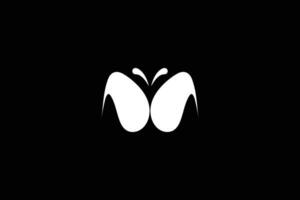 mínimo increíble creativo de moda profesional mariposa logo diseño modelo en negro antecedentes 1 vector