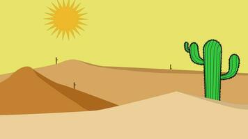 désert animation avec cactus des arbres video