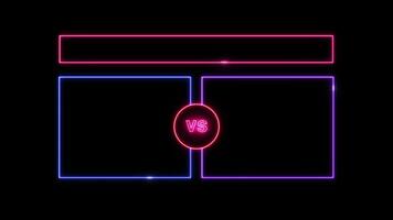 Versus in neon light style background animation video