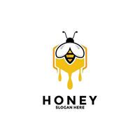 Honey logo design inspiration, Honey Bee logo vector icon template