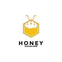 miel logo diseño inspiración, miel abeja logo vector icono modelo