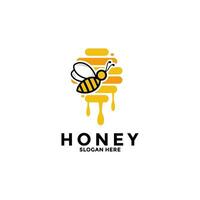 miel logo diseño inspiración, miel abeja logo vector icono modelo