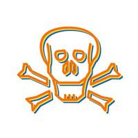 icono de vector de calavera pirata