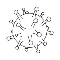 Virus line sketch. Science doodle illustration. Microbe in outline vector