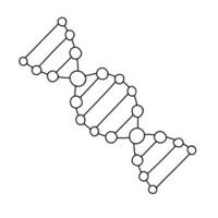 DNA molecule doodle sketch. Spiral hand drawn illustration. vector