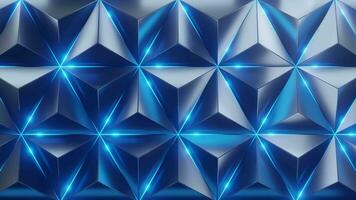 3d Dreiecke Muster geometrisch modern Hintergründe, Linie Neon- glühend fegen Licht Pfad, 4k Auflösung. video