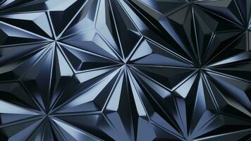 3d abstract triangle geometric background, spin rotate object , light sweep , metal material , black and white colour, 4k resolution , looped video