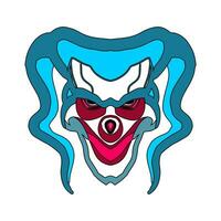 a cartoon clown with blue eyes and red hair vector