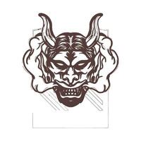 a demon head with horns and horns on it vector