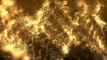 4k 60 fps Schleife Animation abstrakt festlich Bewegung Hintergrund leuchtenden Gold Bokeh. schimmernd funkelnd glitzert glühend Partikel Fackel Licht. Auszeichnungen Zeremonie, Nachtclub, Mode Show oder festlich Veranstaltungen. video
