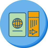 Ticket and Passport Vector Icon