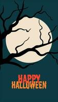 Happy Halloween Flat Illustration Story Potrait Animation video