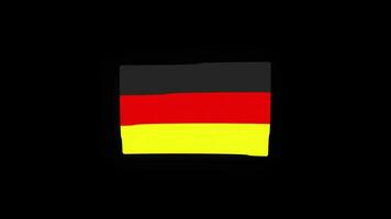 National Germany flag country icon Seamless Loop animation Waving with Alpha Channel video