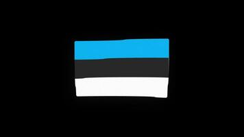 National Estonia flag country icon Seamless Loop animation Waving with Alpha Channel video