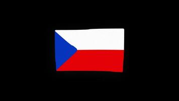 nacional checo república bandera país icono sin costura lazo animación ondulación con alfa canal video