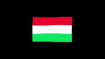 nacional Hungría bandera país icono sin costura lazo animación ondulación con alfa canal video