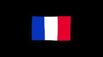 nationell Frankrike flagga Land ikon sömlös slinga animering vinka med alfa kanal video