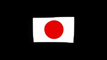 nationell japan flagga Land ikon sömlös slinga animering vinka med alfa kanal video