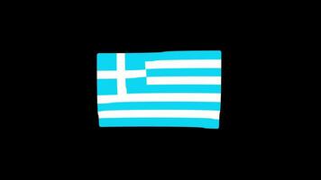 National Greece flag country icon Seamless Loop animation Waving with Alpha Channel video
