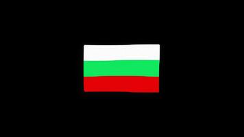 National bulgaria flag country icon Seamless Loop animation Waving with Alpha Channel video