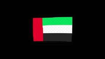 National united arab emirates flag country icon Seamless Loop animation Waving with Alpha Channel video