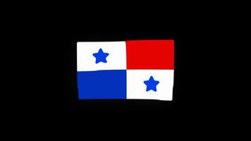 National Panama flag country icon Seamless Loop animation Waving with Alpha Channel video