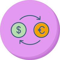 icono de vector de dólar a euro