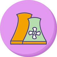 icono de vector de planta nuclear