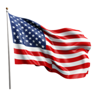 An american flag waving in the wind isolated ai generative png