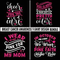 Breast Cancer Awareness T-Shirt Design Bundle vector