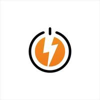 the power button with lightning symbol vector