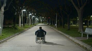 Handicapped child in evening park video