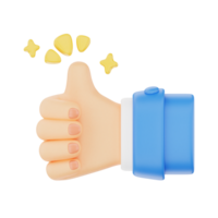 Thumbs up 3D hand gesture icon png