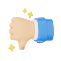 Thumbs down 3D hand gesture icon png