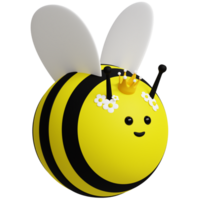 abelha 3d fofa animais ilustrações png
