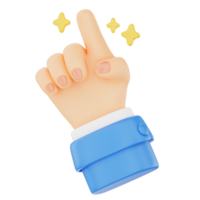 Pointing with one finger 3D hand gesture icon png