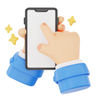 Phone tapping 3D hand gesture icon png
