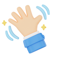Waving 3D hand gesture icon png