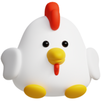 Chicken 3D Cute Animals Illustrations png