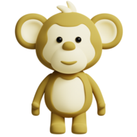 Monkey 3D Cute Animals Illustrations png